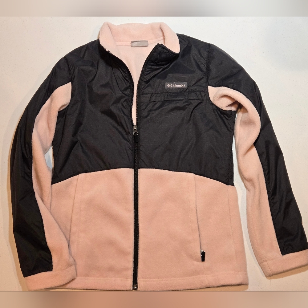Columbia Girls' L Black and Pink Utility Fleece Jacket